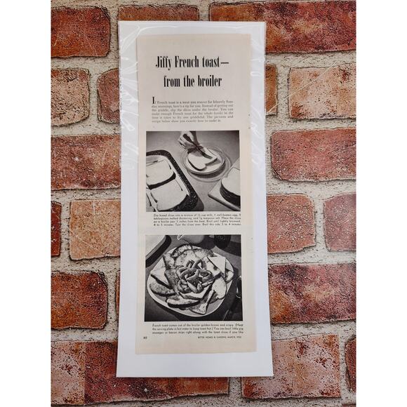 1950 Jiffy French Toast From the Broiler Vtg Print Article Breakfast Recipe Idea - Picture 5 of 6